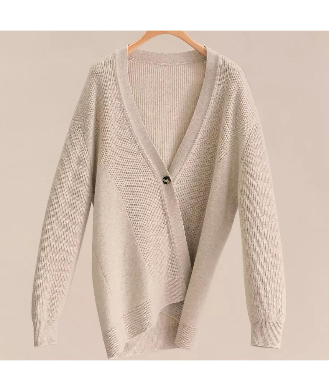 HERMES Бежевый кашемировый кардиган, фото 9