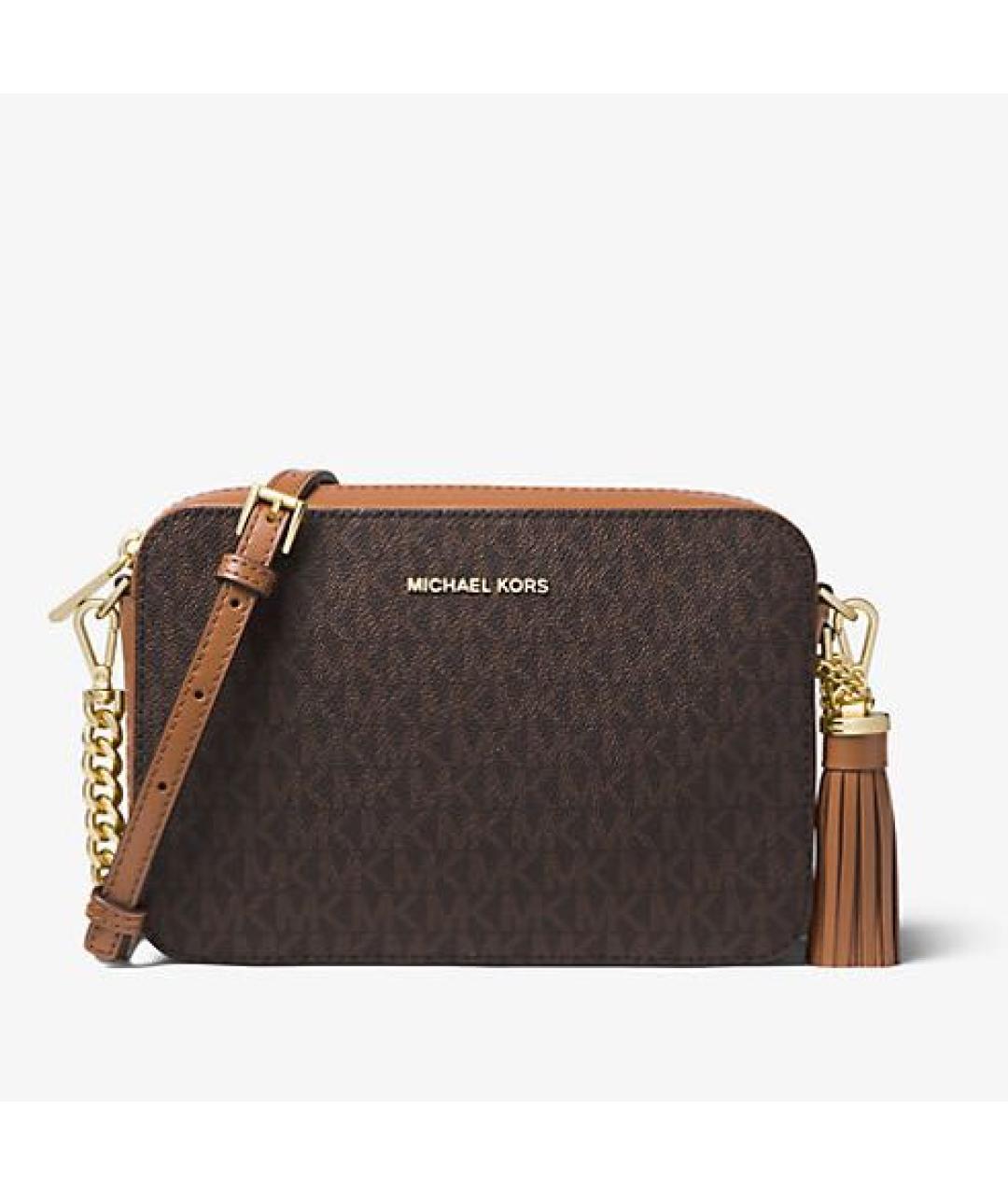 MICHAEL KORS Коричневая кожаная сумка через плечо, фото 7