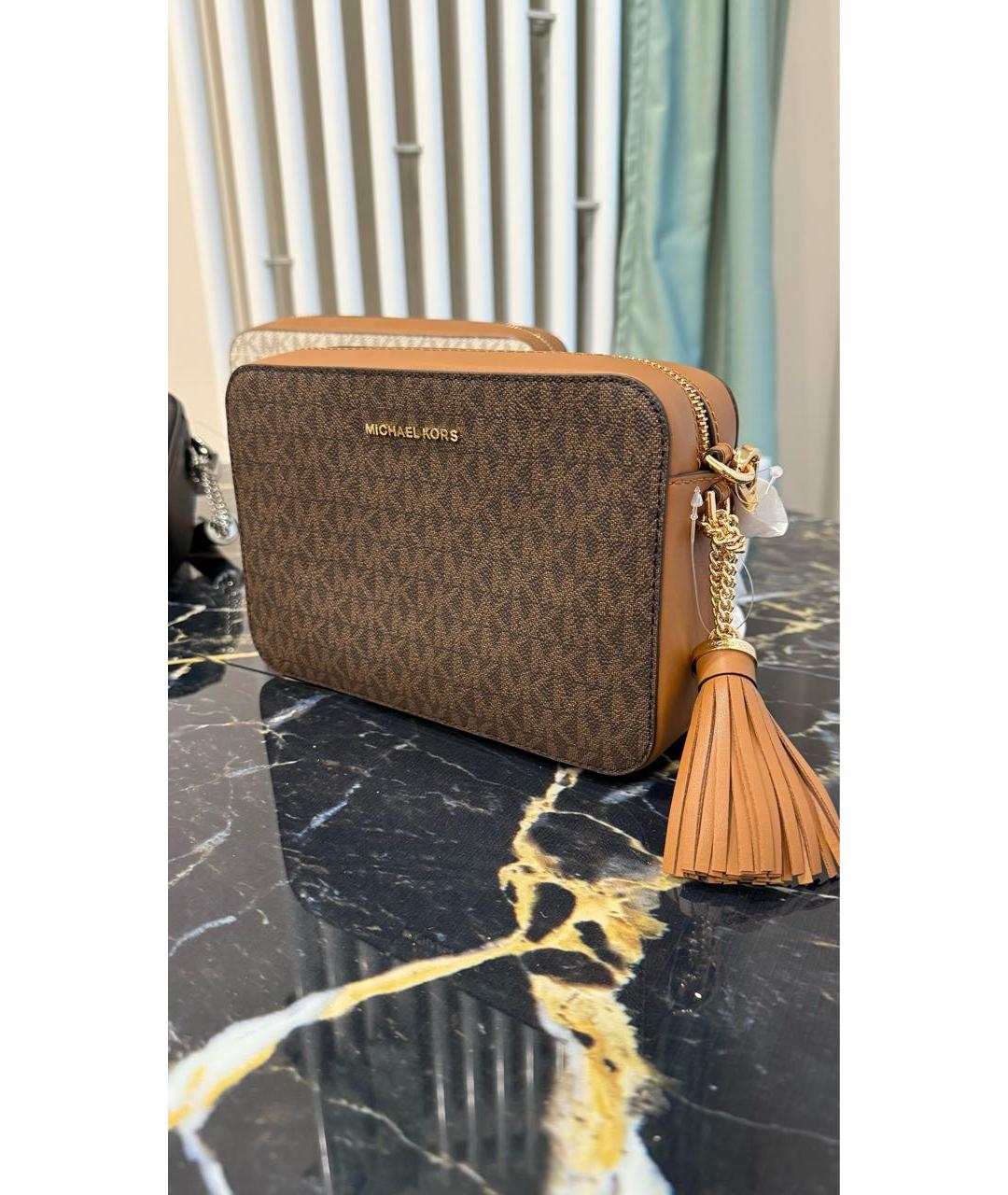 MICHAEL KORS Коричневая кожаная сумка через плечо, фото 2