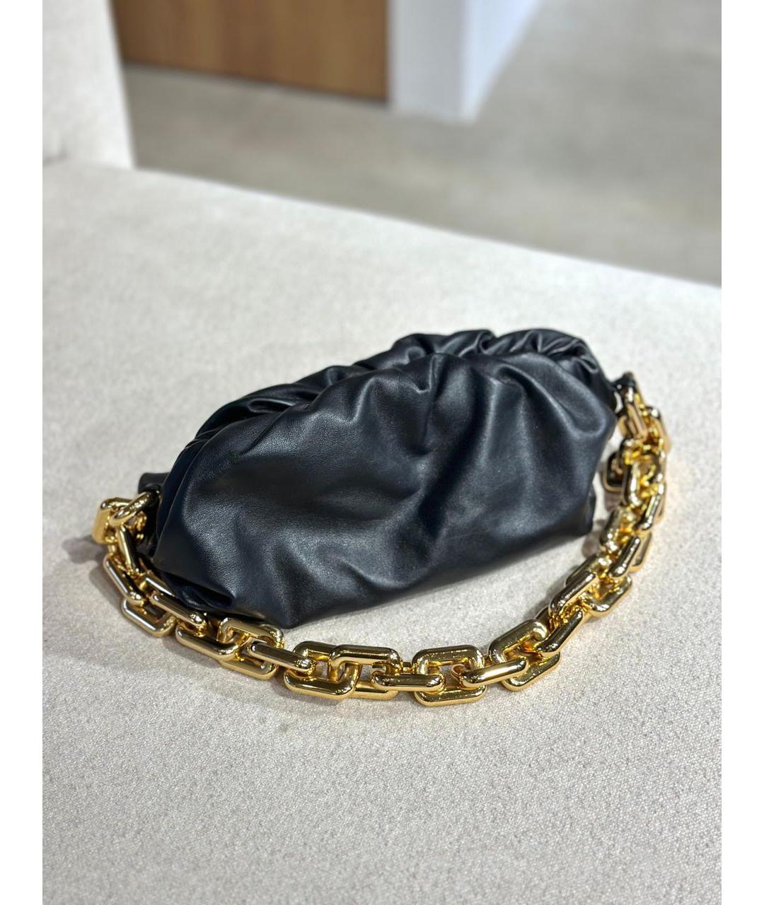 BOTTEGA VENETA Черная кожаная сумка через плечо, фото 2