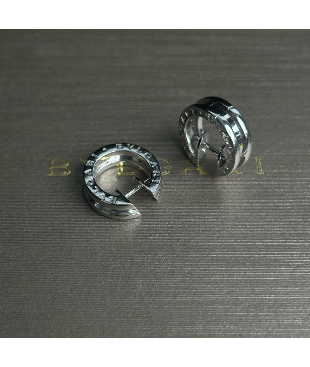 BVLGARI Серебряные серьги из белого золота, фото 3