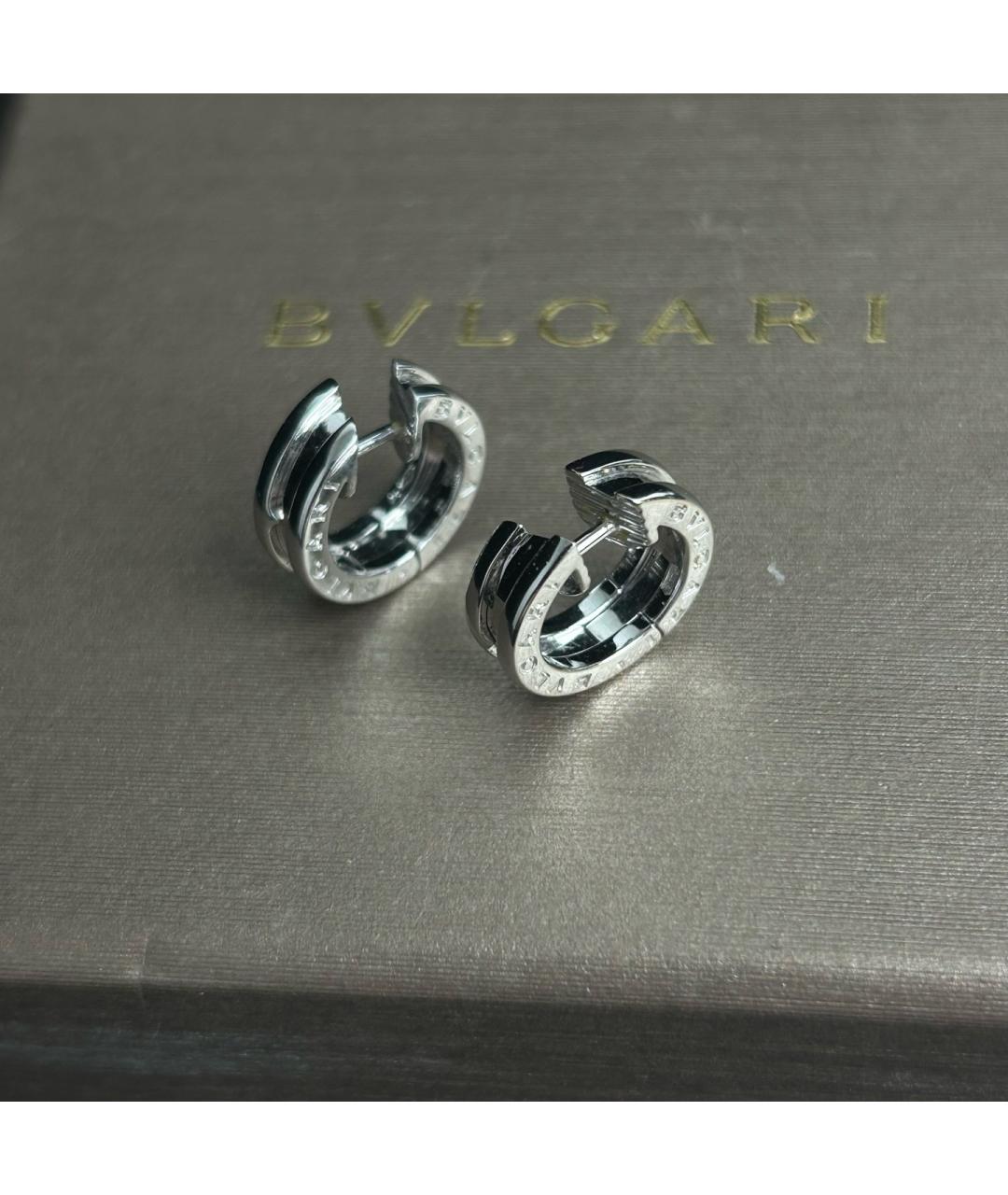 BVLGARI Серебряные серьги из белого золота, фото 5