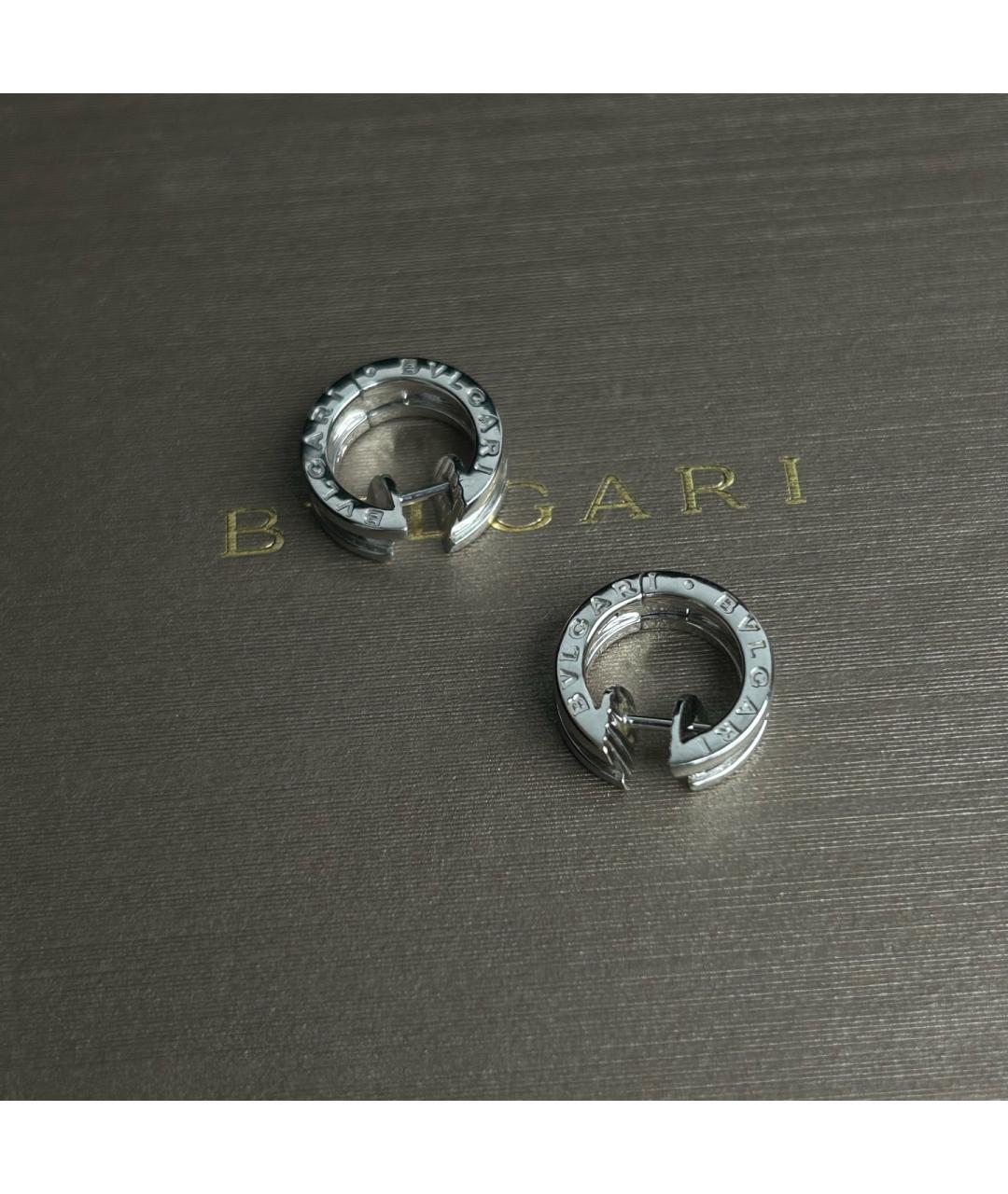 BVLGARI Серебряные серьги из белого золота, фото 2