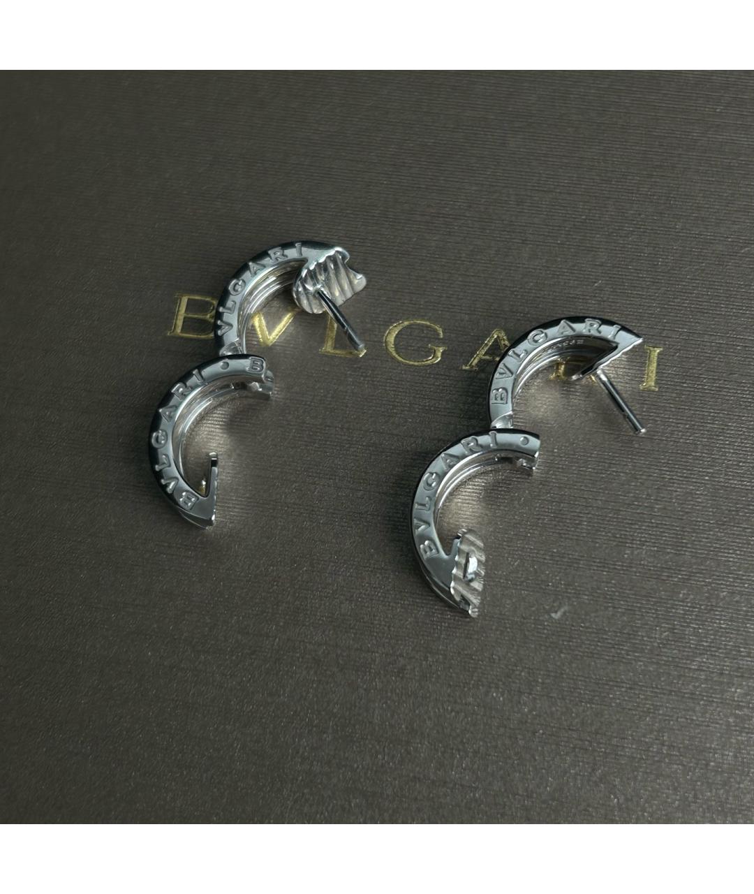 BVLGARI Серебряные серьги из белого золота, фото 4