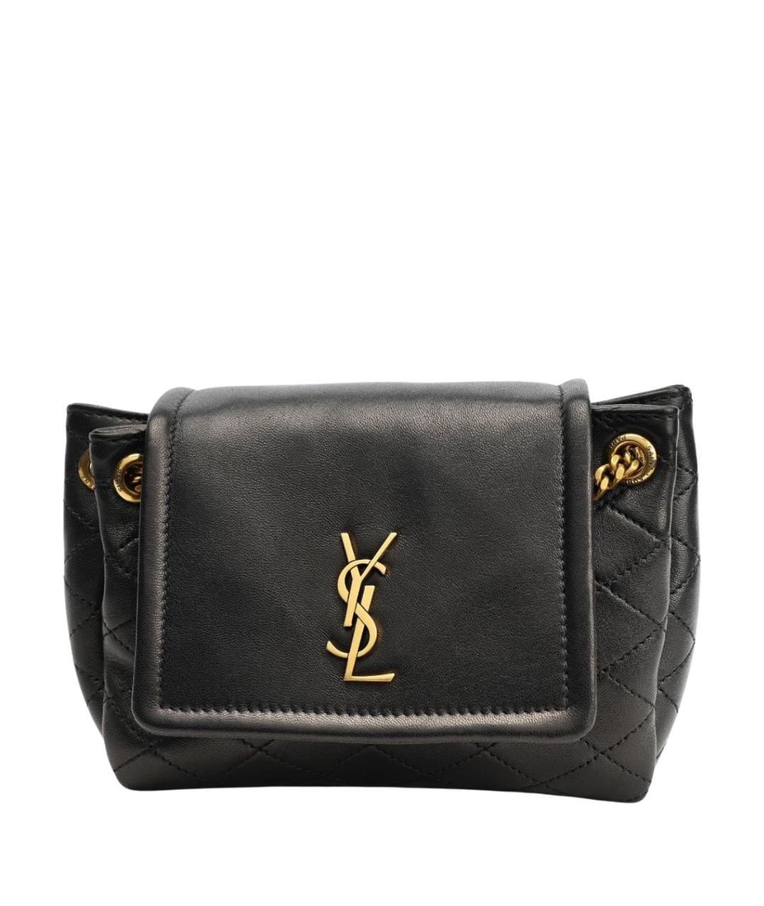 SAINT LAURENT Черная кожаная сумка через плечо, фото 1