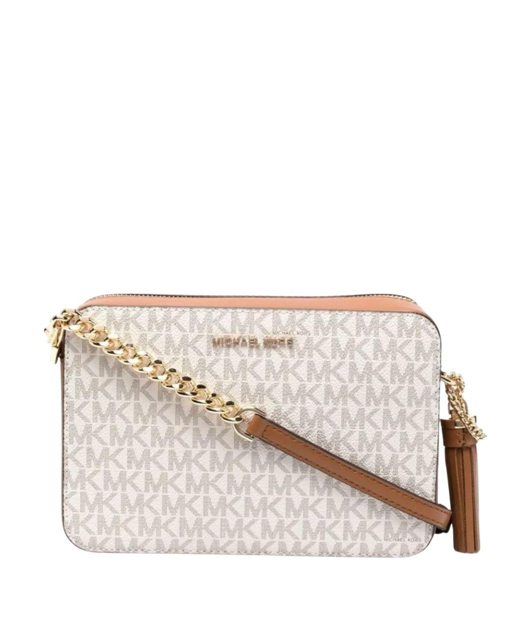 MICHAEL KORS Бежевая кожаная сумка через плечо, фото 1