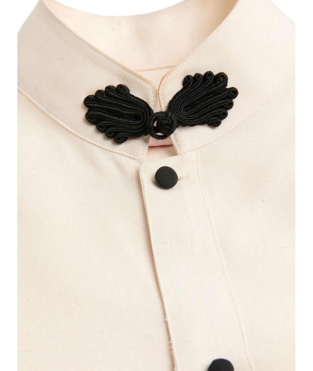 VALENTINO Бежевая шелковая кэжуал рубашка, фото 2