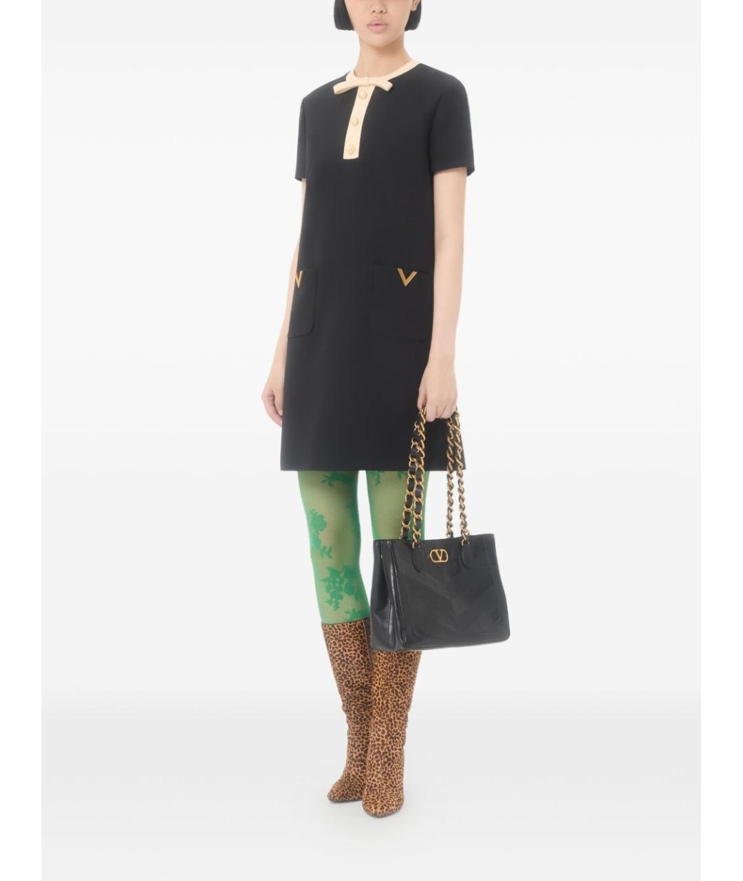 VALENTINO Черное шерстяное коктейльное платье, фото 2