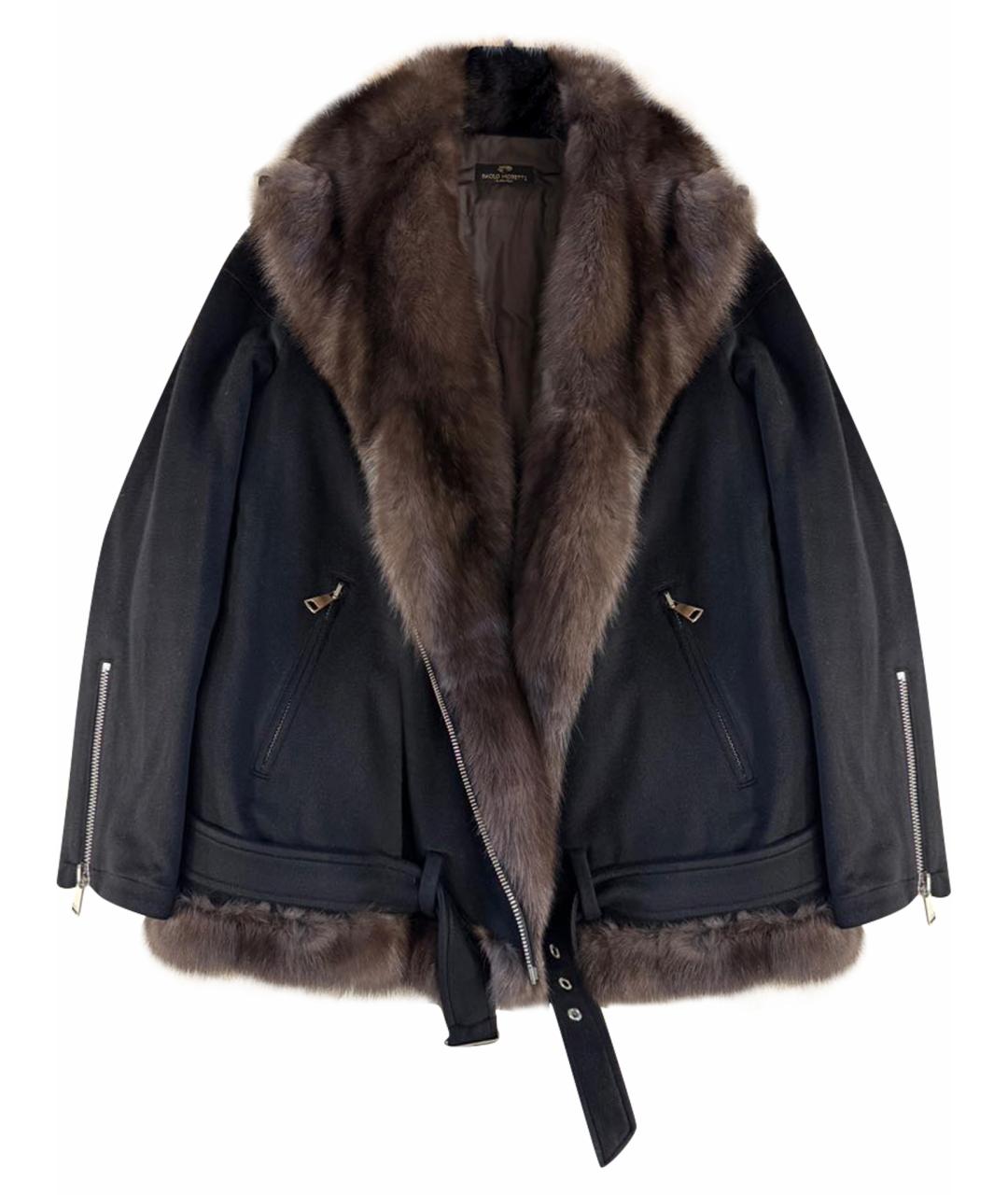 PAOLO MORETTI Черное кашемировое пальто, фото 1