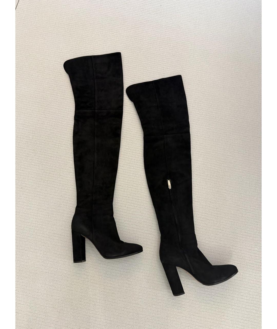 GIANVITO ROSSI Черные замшевые ботфорты, фото 2