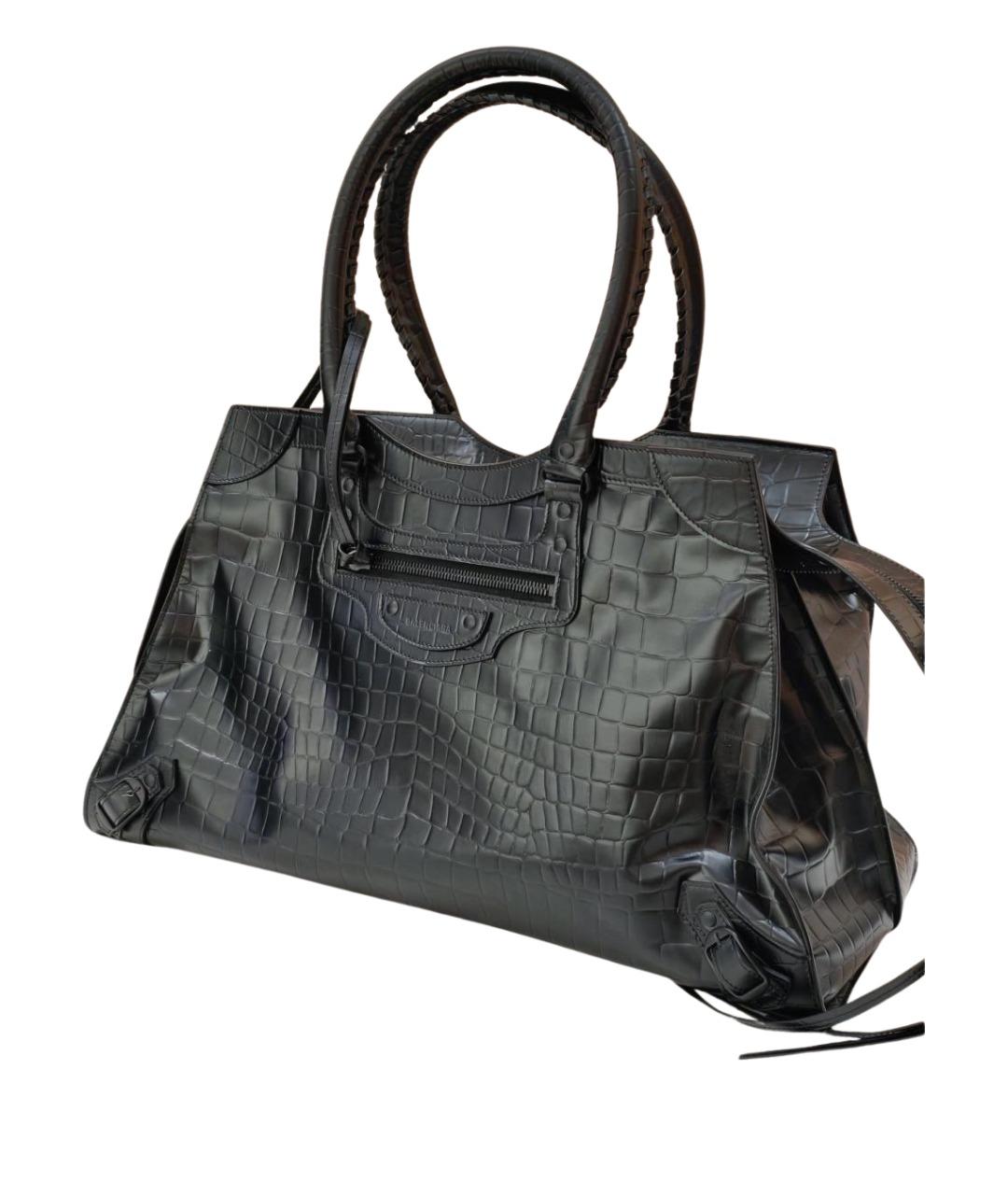 BALENCIAGA Черная кожаная сумка через плечо, фото 1