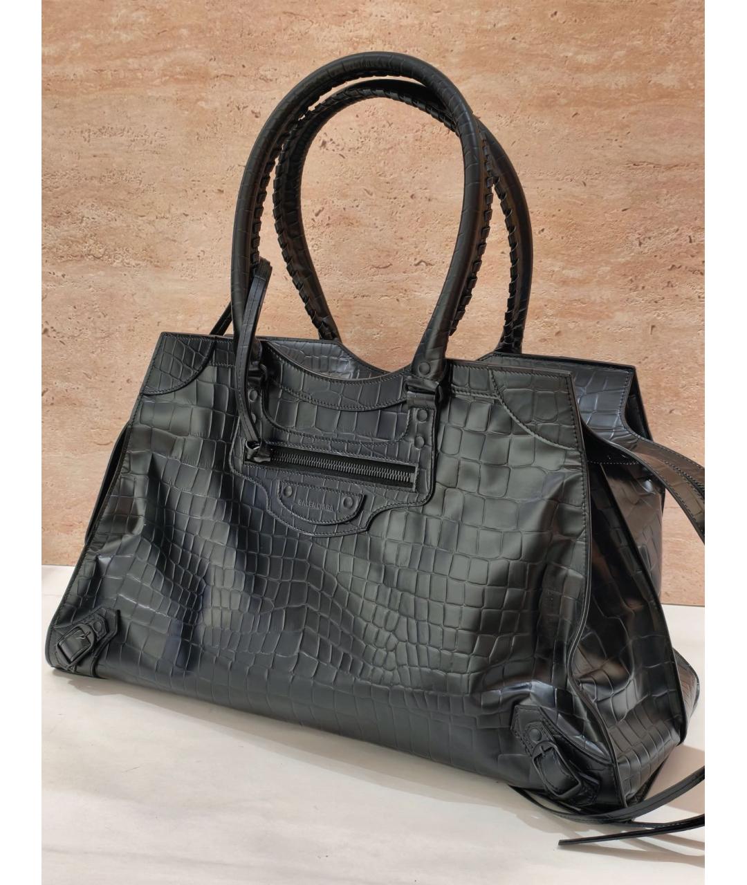 BALENCIAGA Черная кожаная сумка через плечо, фото 9