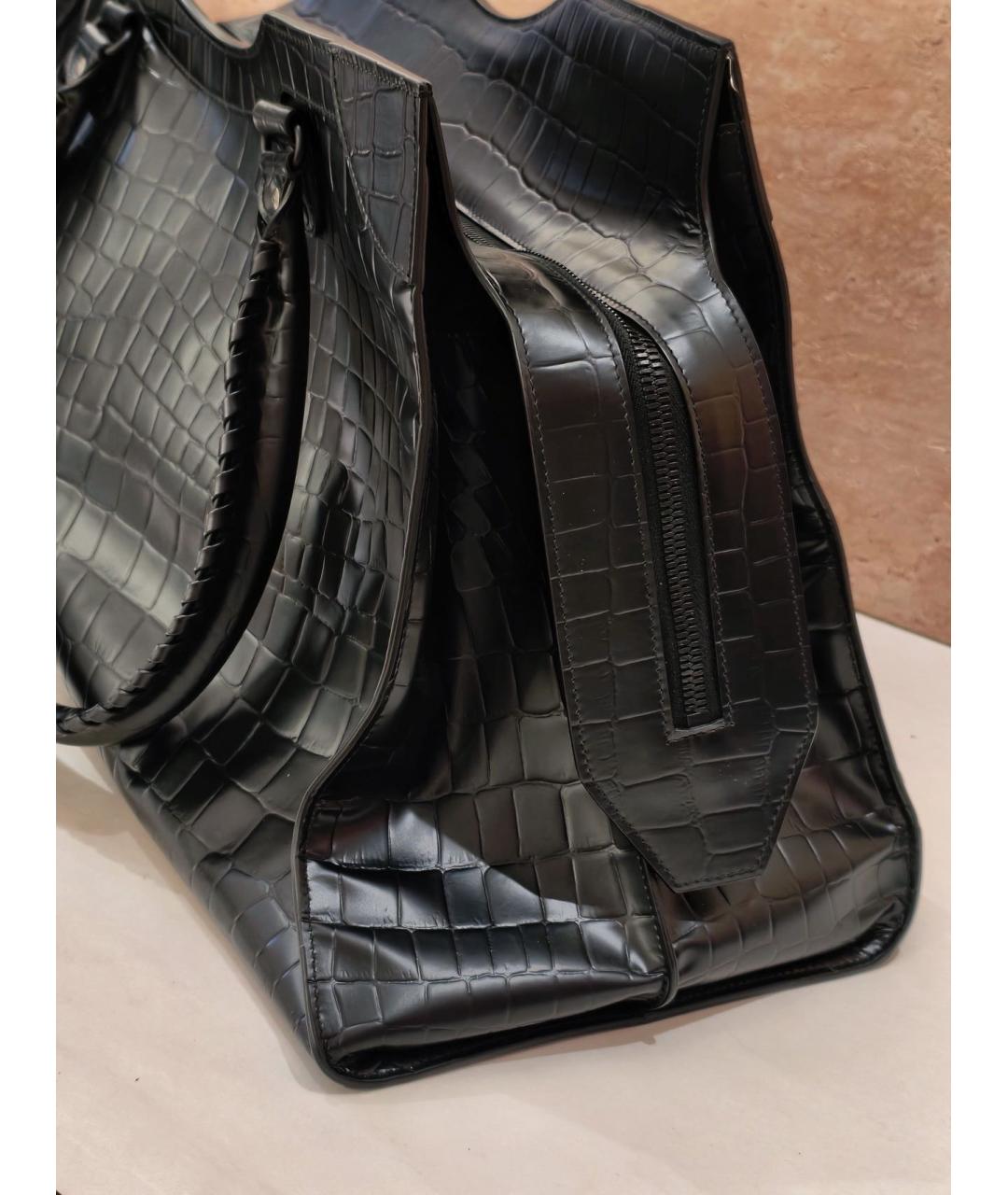 BALENCIAGA Черная кожаная сумка через плечо, фото 3