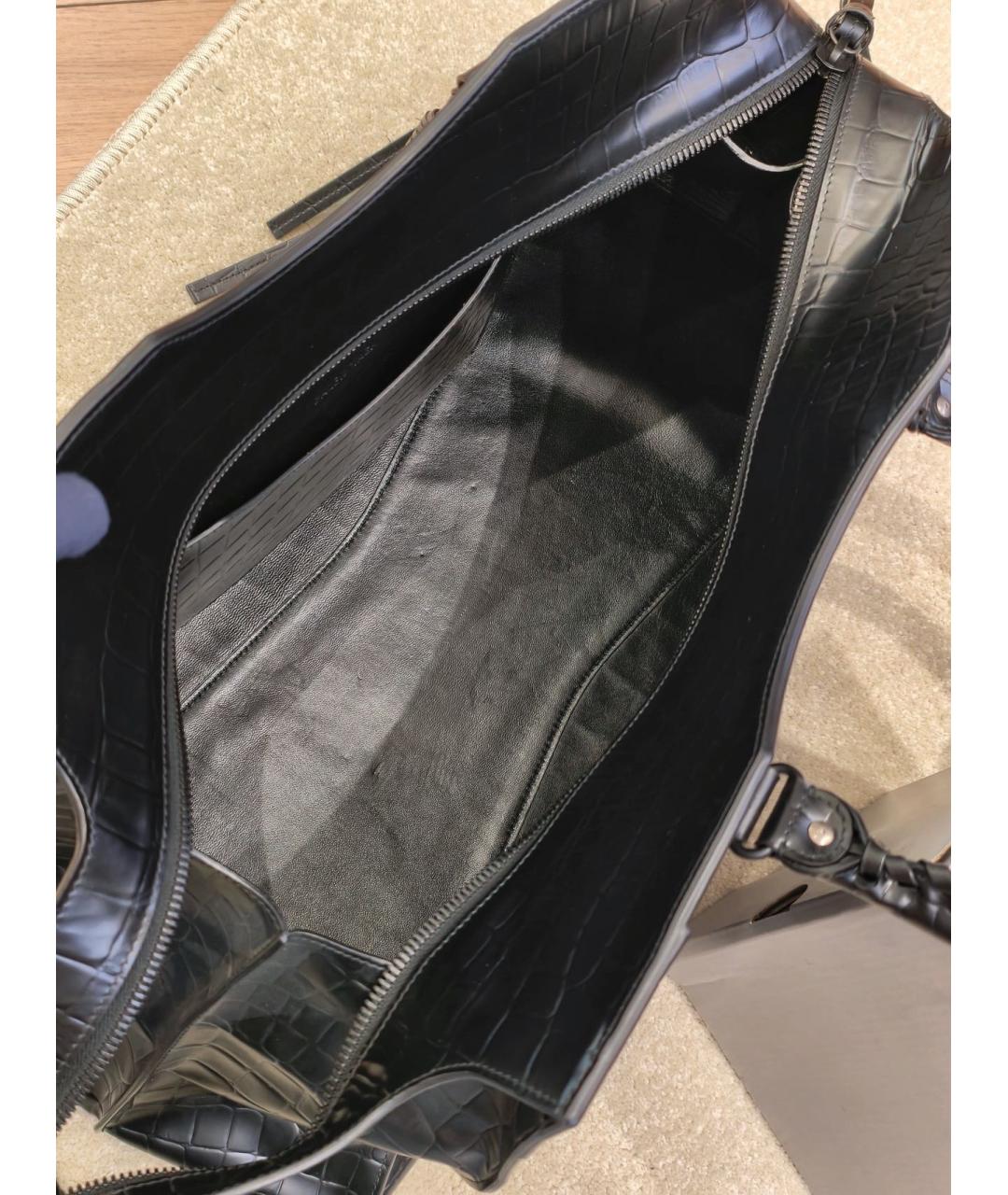 BALENCIAGA Черная кожаная сумка через плечо, фото 6