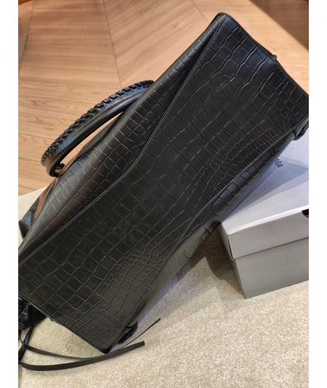 BALENCIAGA Черная кожаная сумка через плечо, фото 2