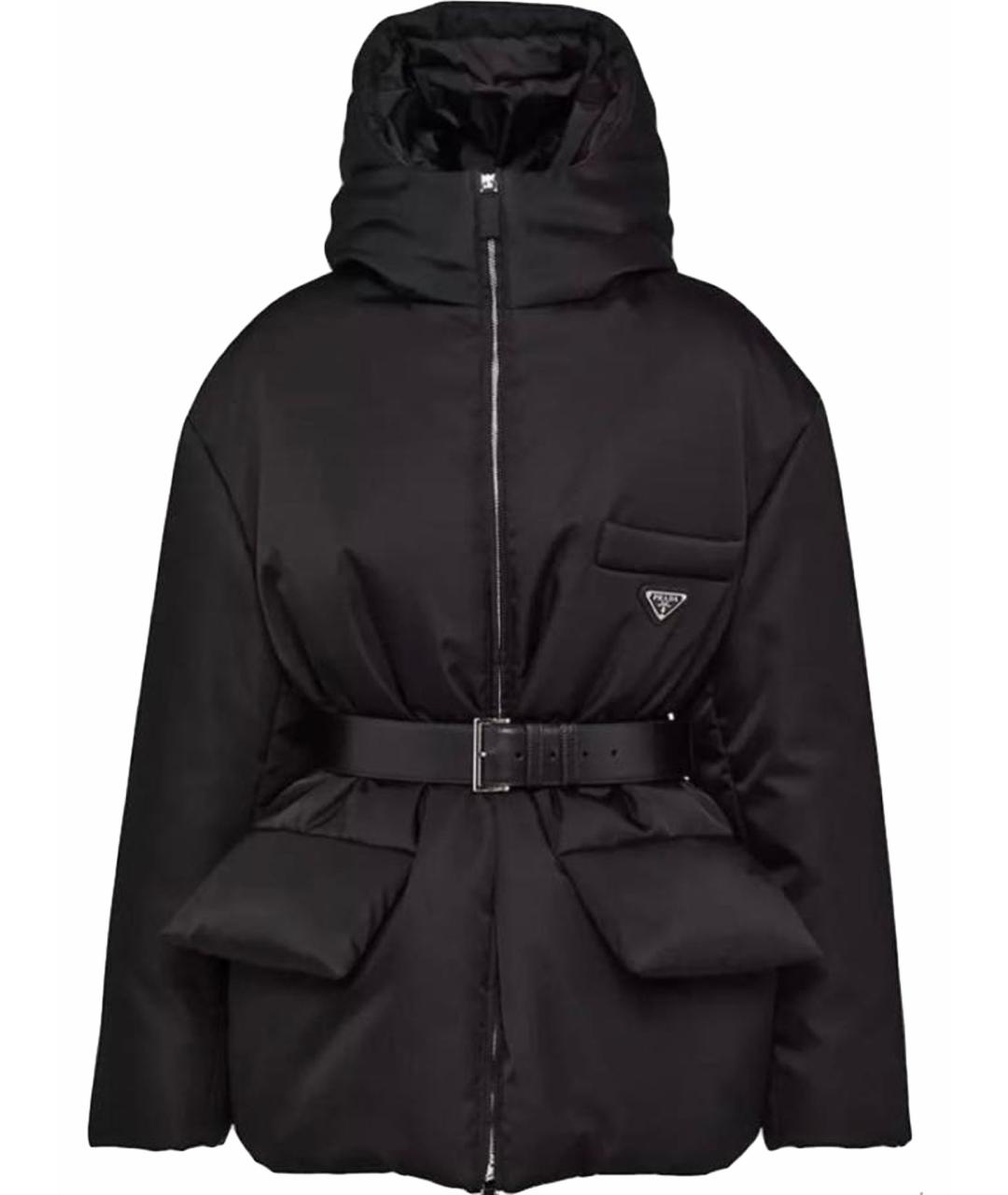 PRADA Черный полиэстеровый пуховик, фото 1