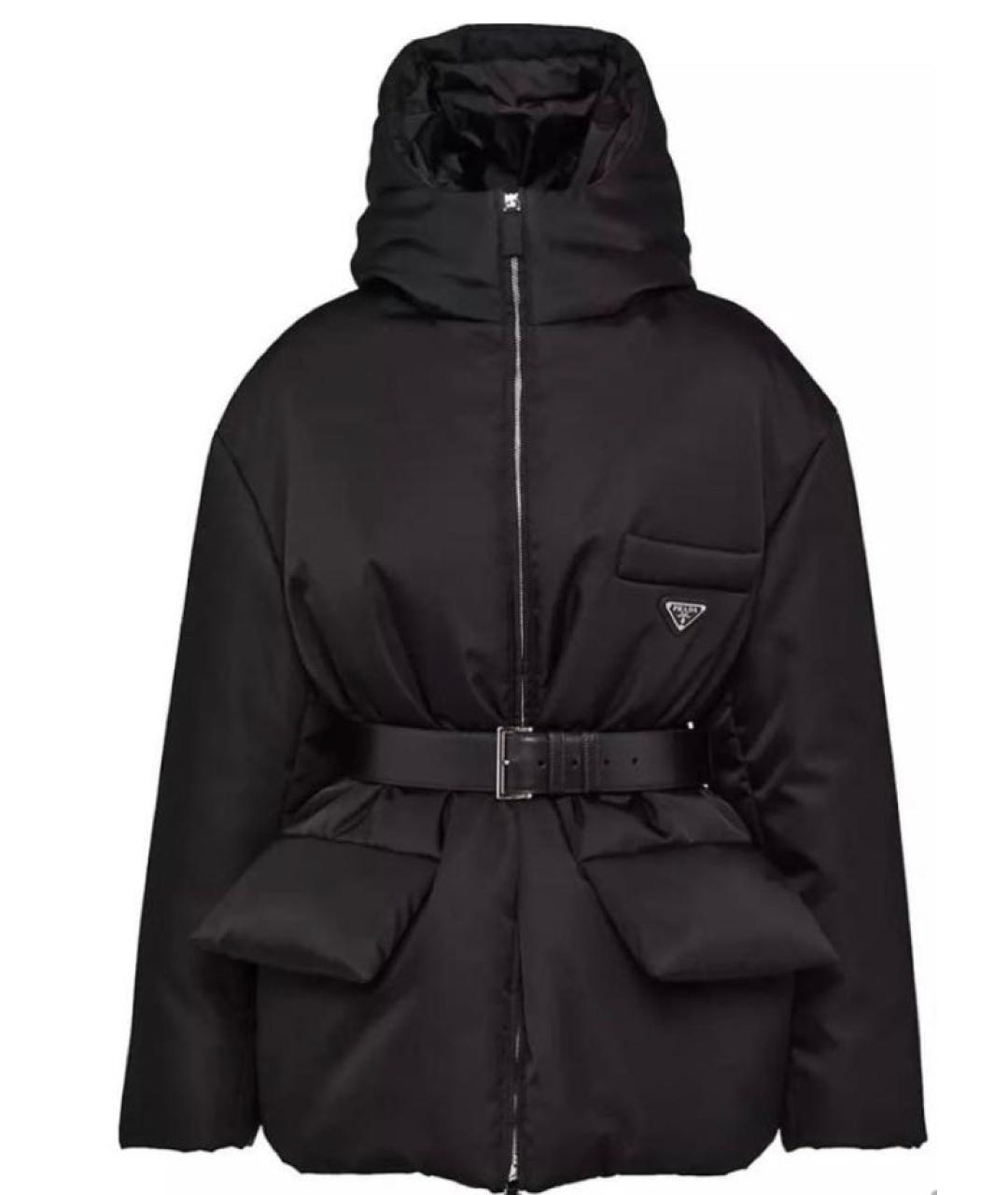 PRADA Черный полиэстеровый пуховик, фото 8