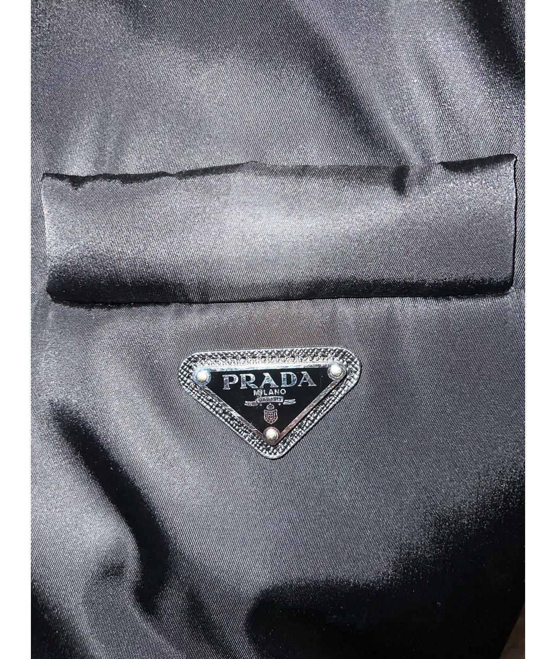 PRADA Черный полиэстеровый пуховик, фото 4