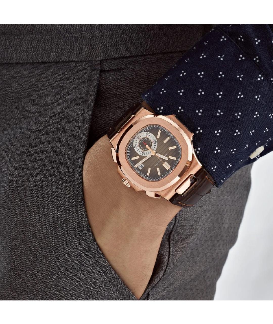 PATEK PHILIPPE Коричневые часы из розового золота, фото 3
