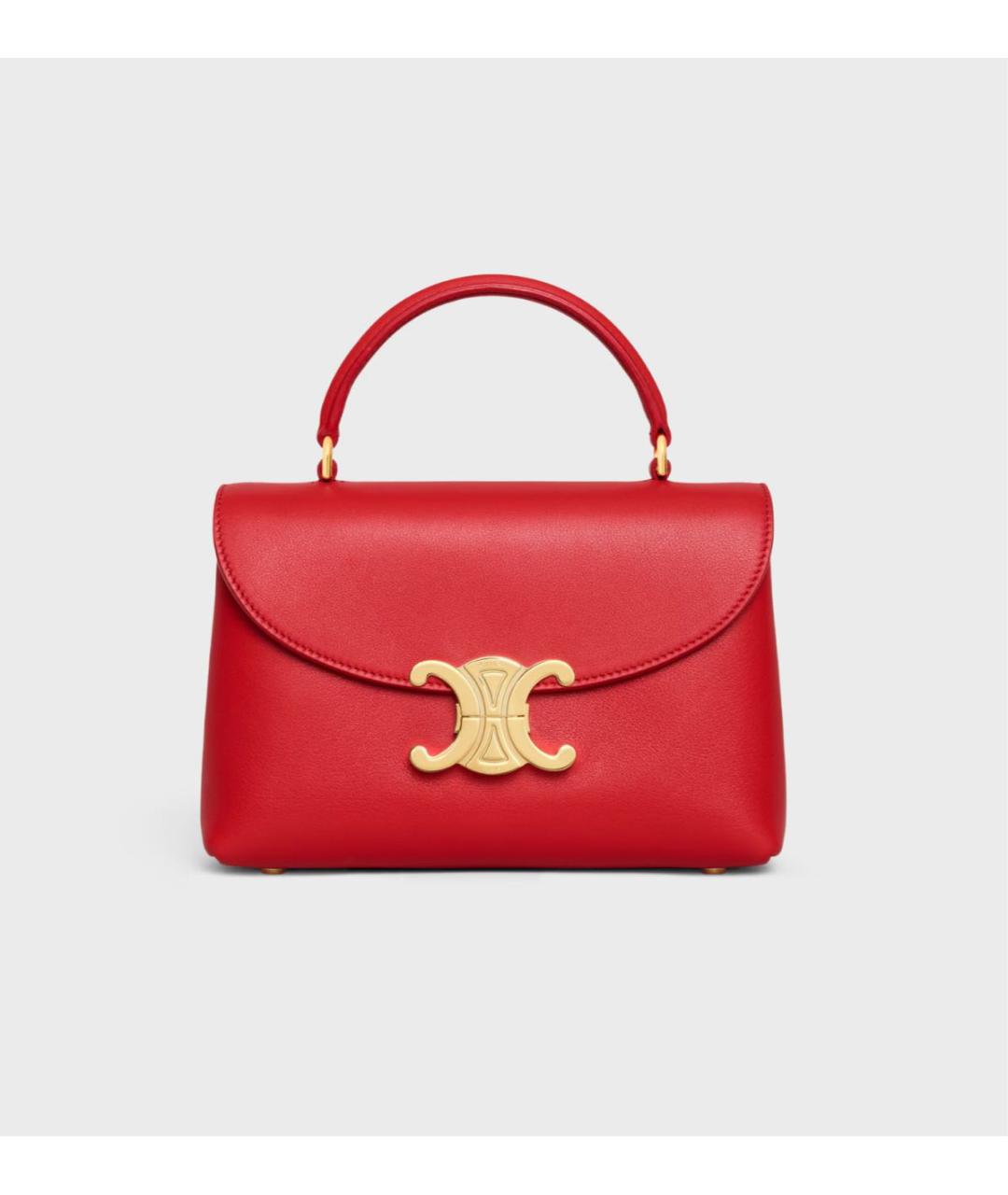 CELINE Красная кожаная сумка через плечо, фото 4