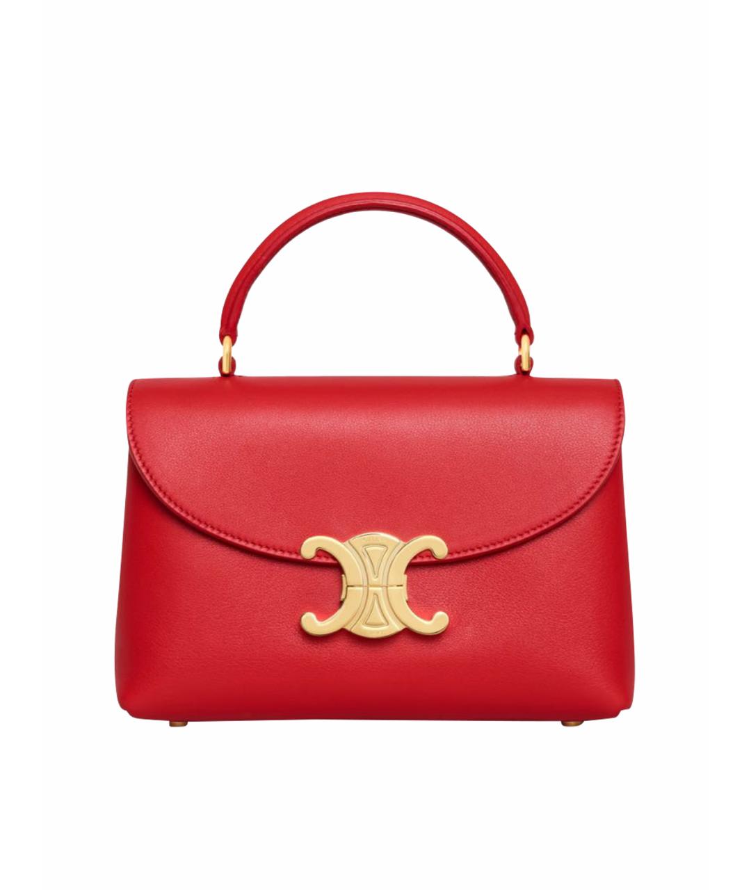 CELINE Красная кожаная сумка через плечо, фото 1