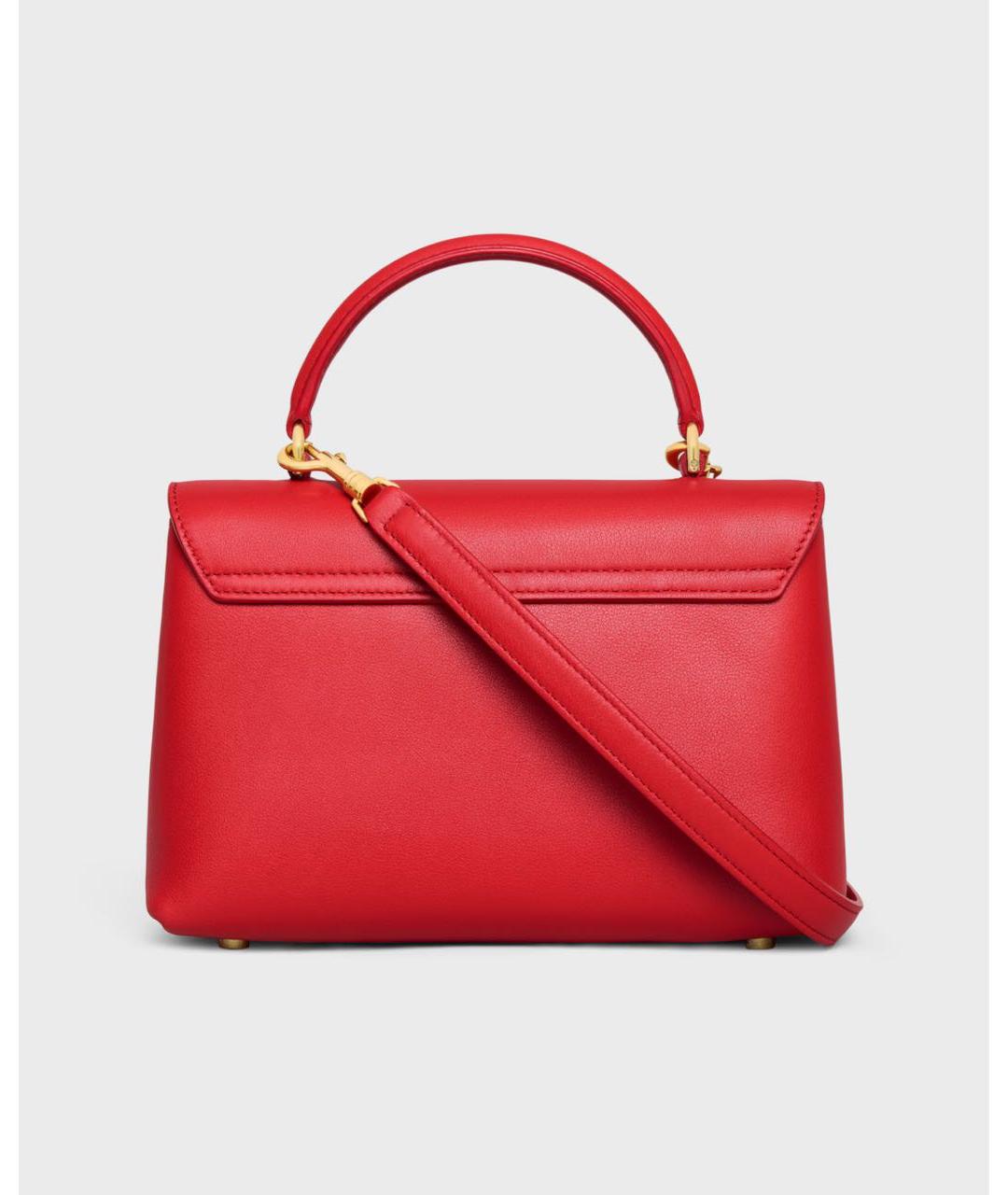 CELINE Красная кожаная сумка через плечо, фото 2