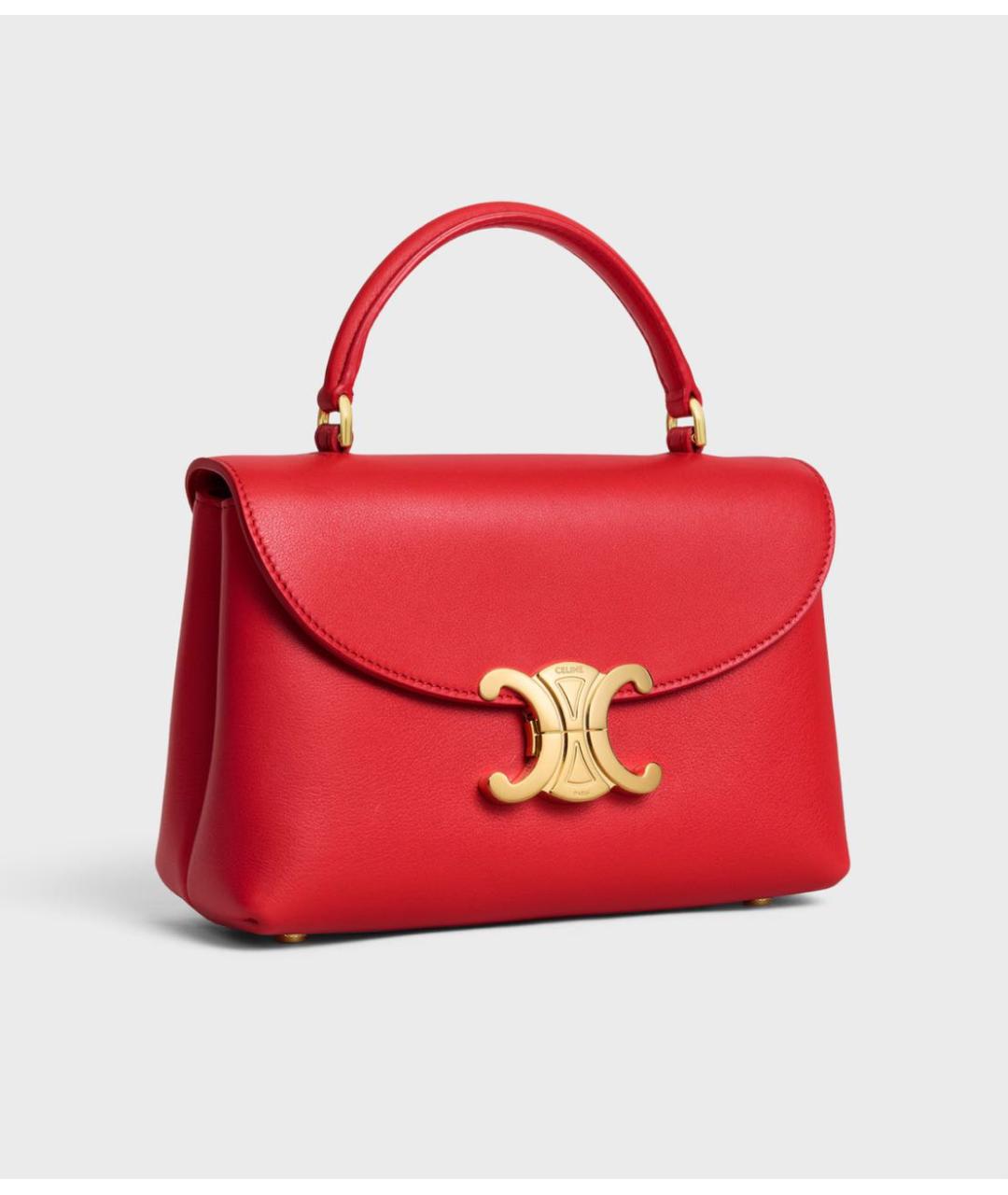 CELINE Красная кожаная сумка через плечо, фото 3