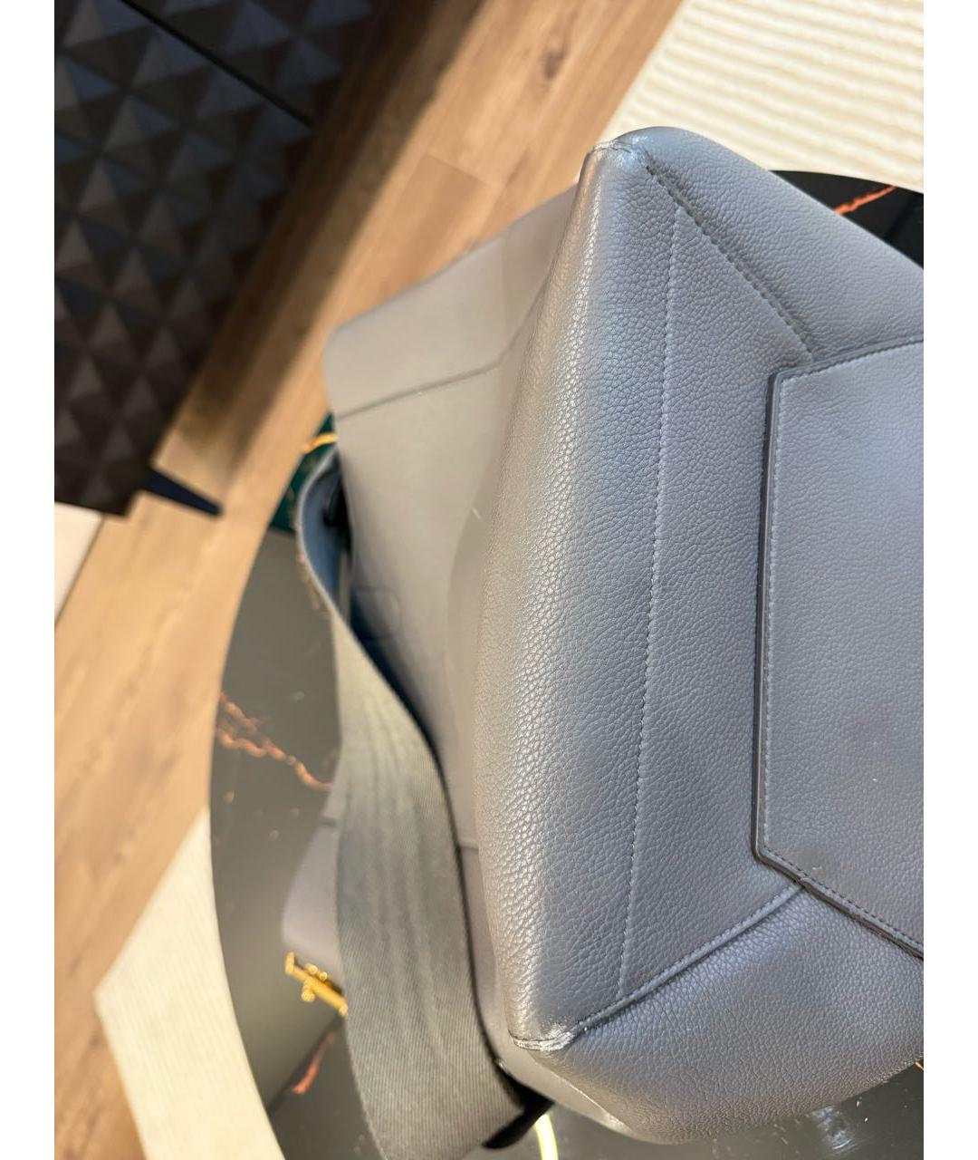 CELINE Серая кожаная сумка тоут, фото 5
