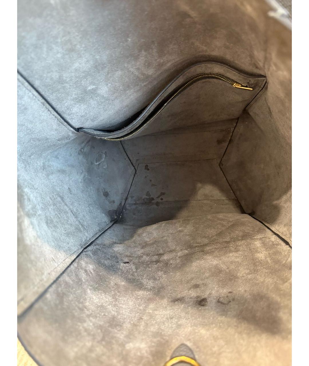 CELINE Серая кожаная сумка тоут, фото 4