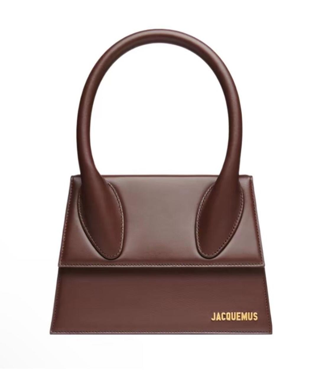 JACQUEMUS Коричневая кожаная сумка через плечо, фото 5