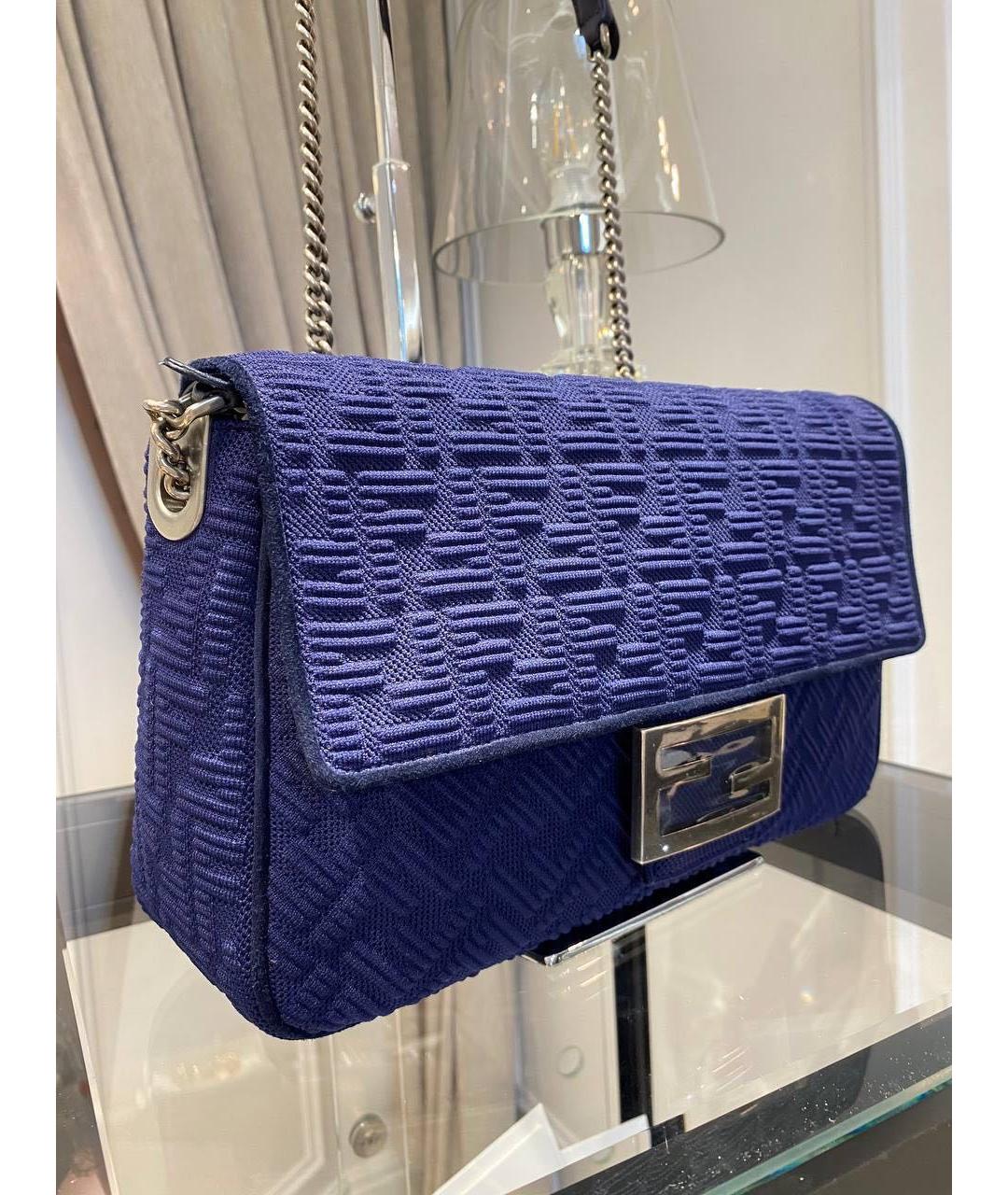 FENDI Синяя тканевая сумка через плечо, фото 3