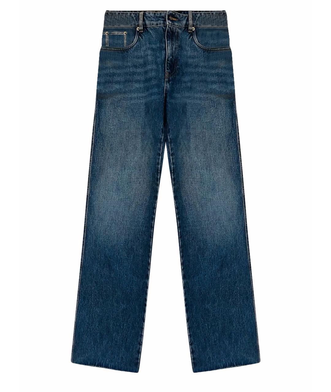 MIU MIU Синие хлопковые прямые джинсы, фото 1