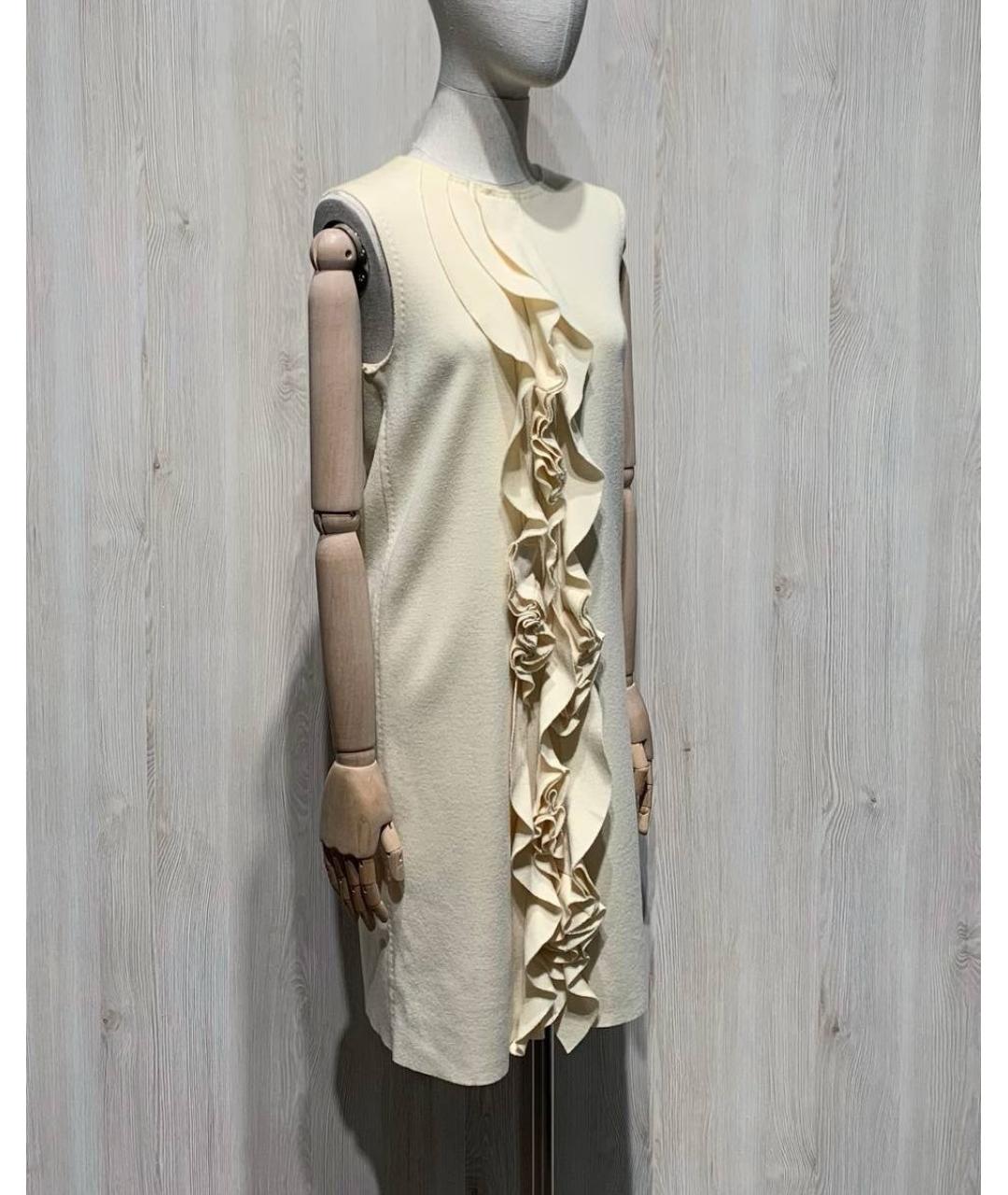 FENDI Бежевое шерстяное повседневное платье, фото 2