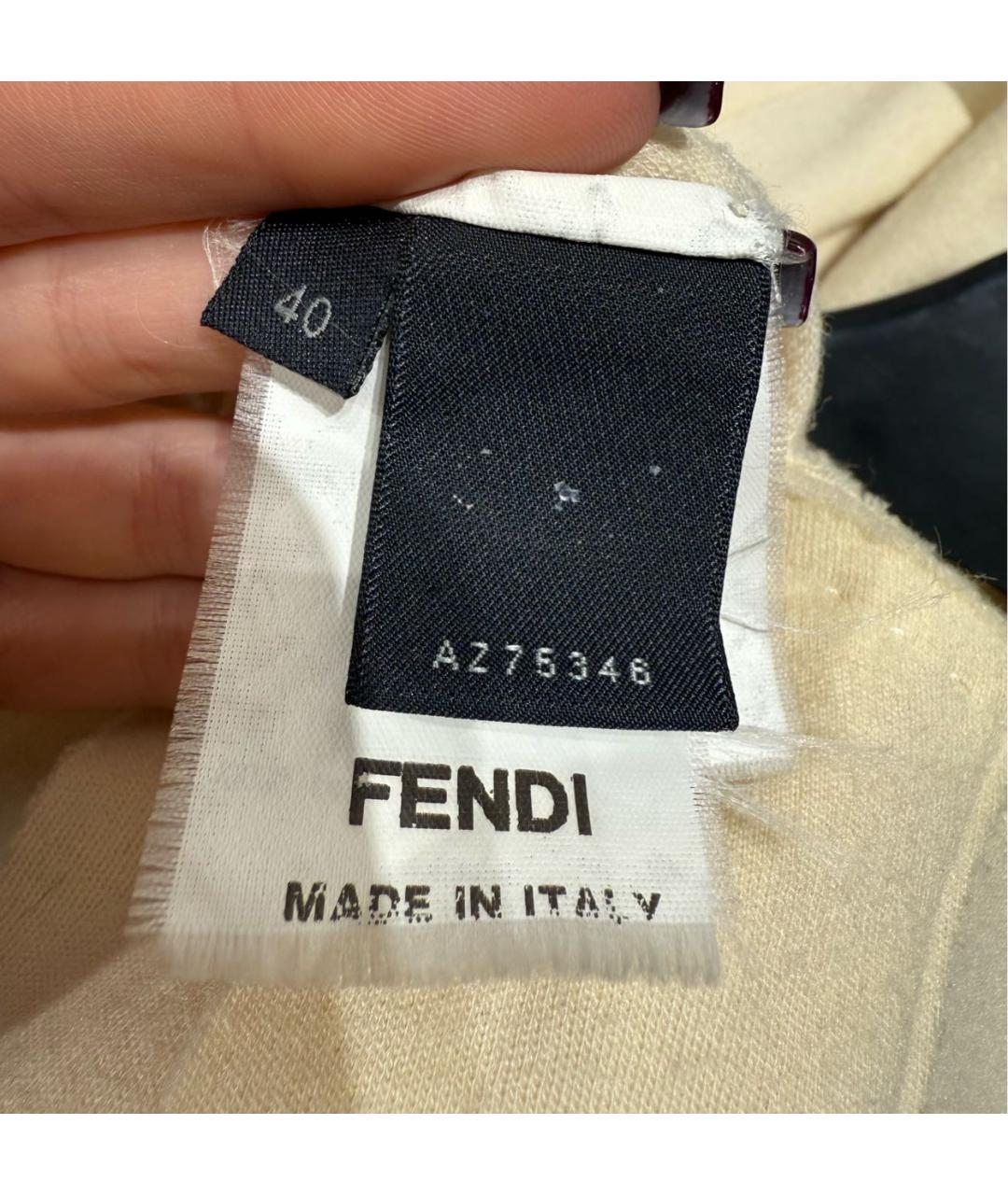 FENDI Бежевое шерстяное повседневное платье, фото 6