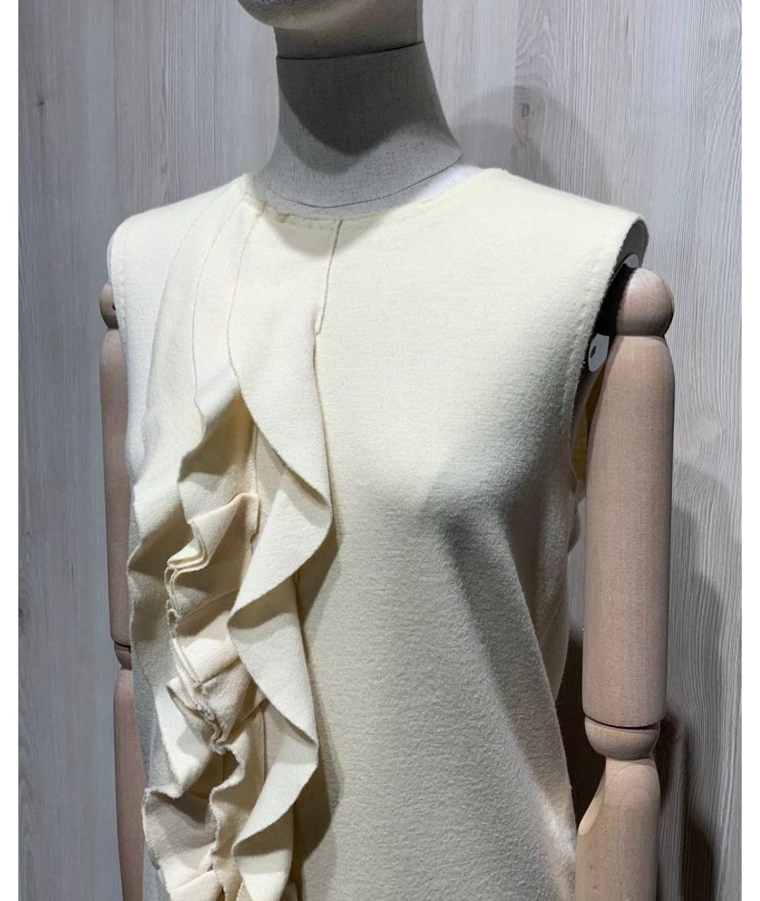 FENDI Бежевое шерстяное повседневное платье, фото 3