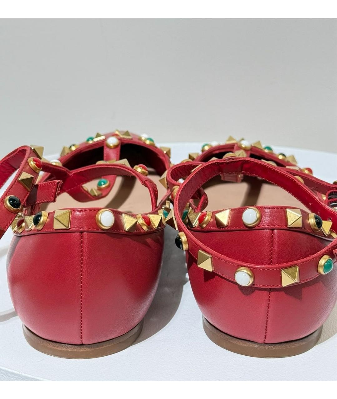 VALENTINO Красные кожаные балетки, фото 4