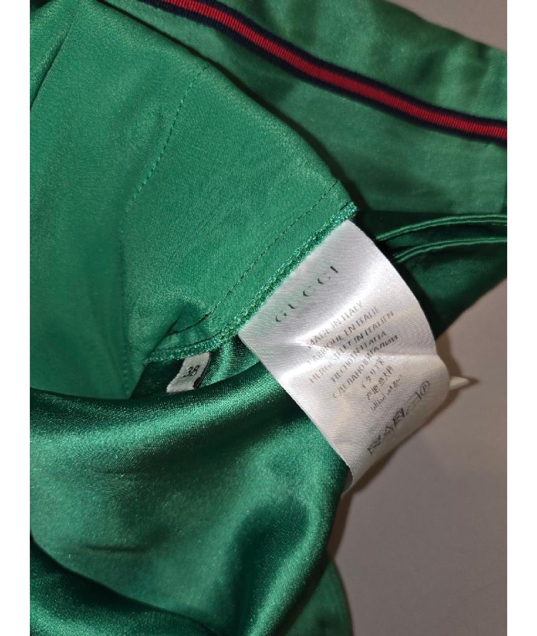 GUCCI Зеленые шелковые шорты, фото 4