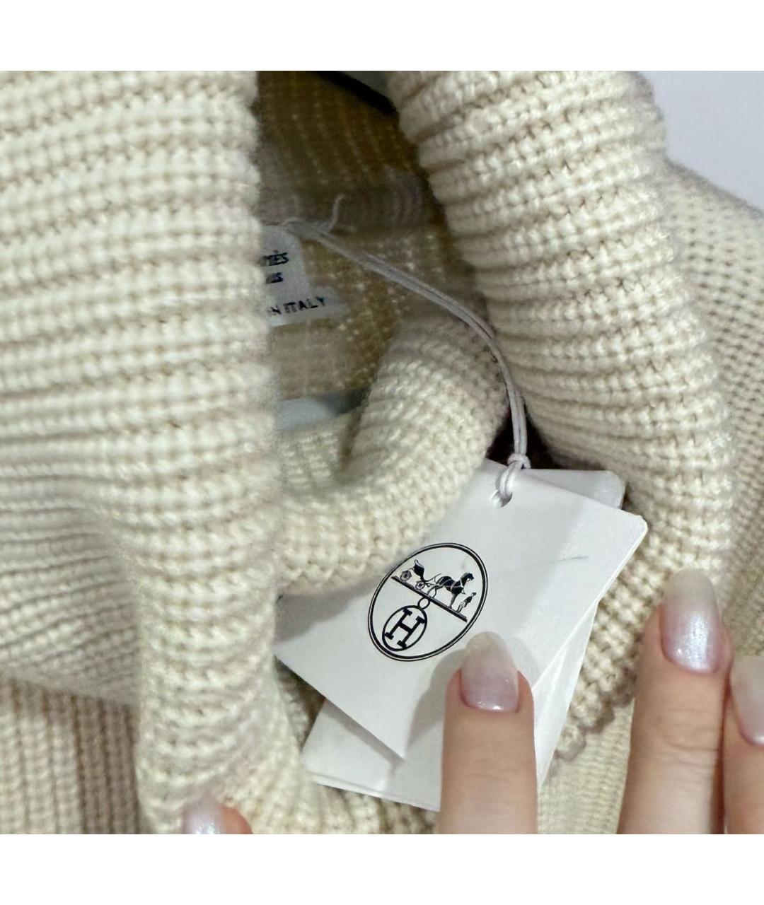 HERMES Бежевый кашемировый джемпер / свитер, фото 3
