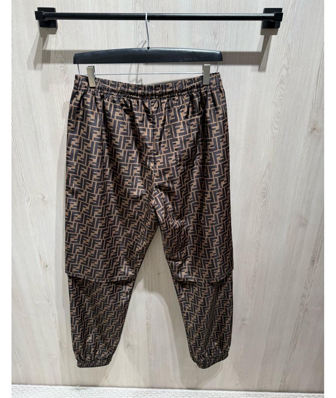 FENDI Мульти полиэстеровые прямые брюки, фото 2