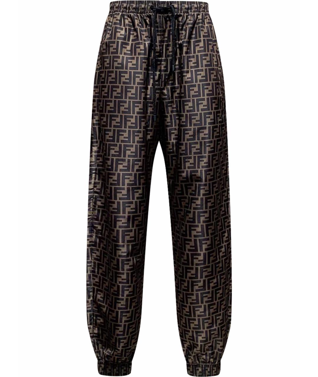 FENDI Мульти полиэстеровые прямые брюки, фото 1