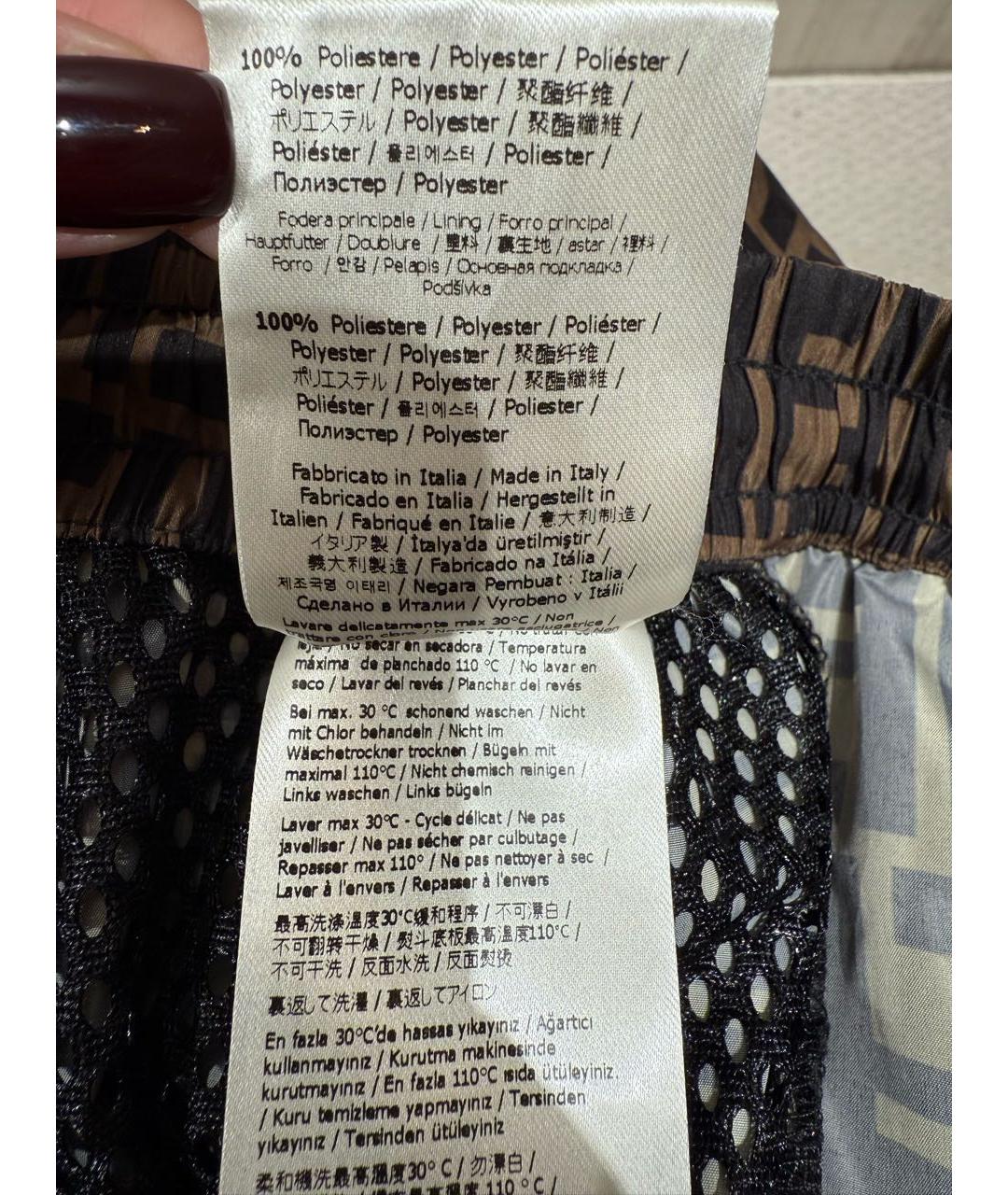 FENDI Мульти полиэстеровые прямые брюки, фото 5