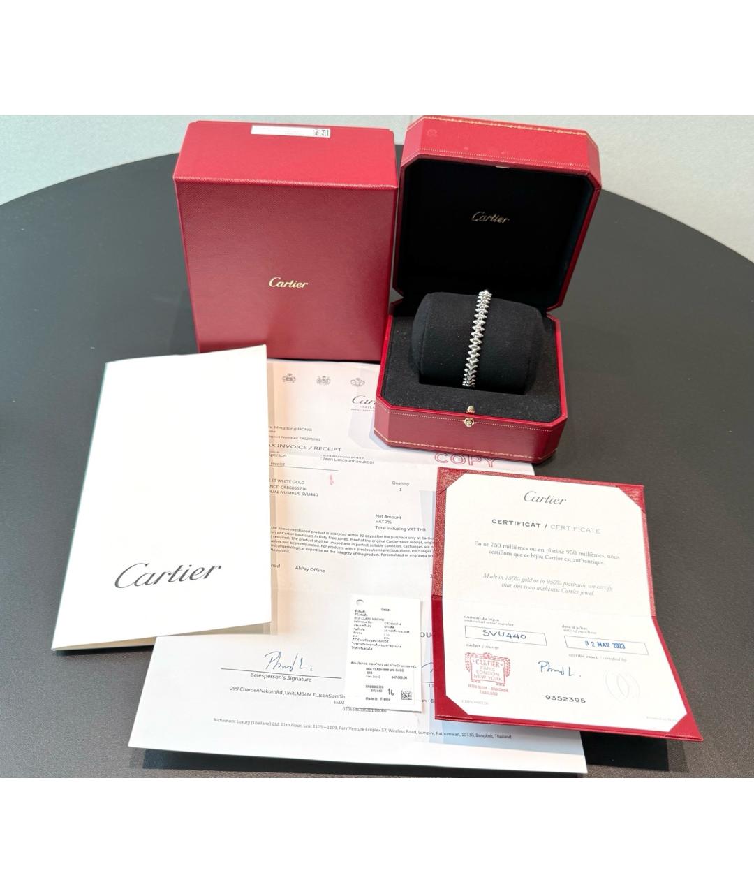 CARTIER Серебрянный браслет из белого золота, фото 2