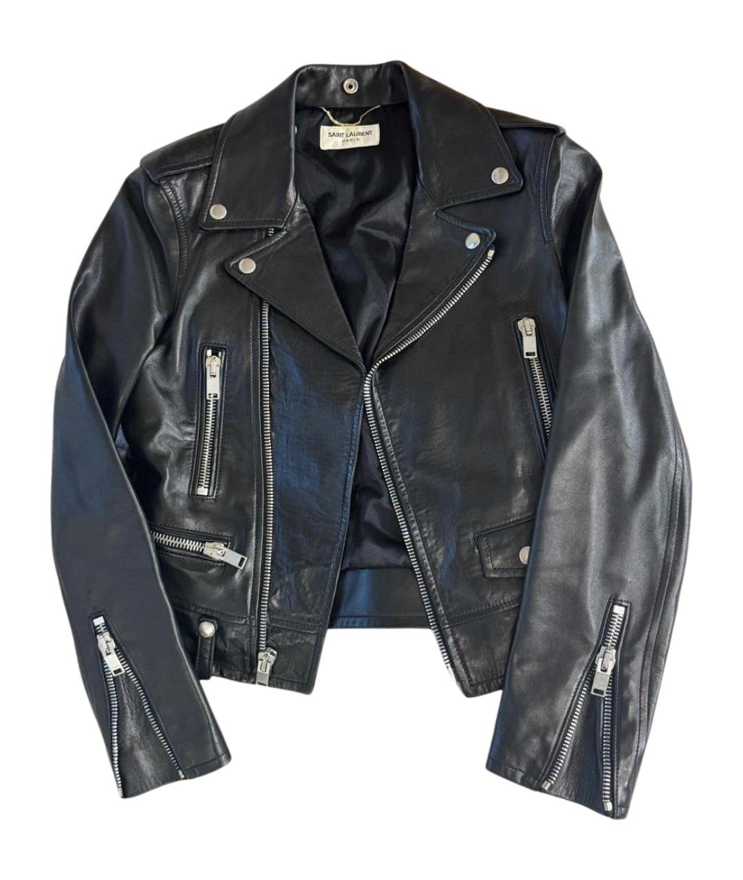SAINT LAURENT Черная кожаная куртка, фото 1