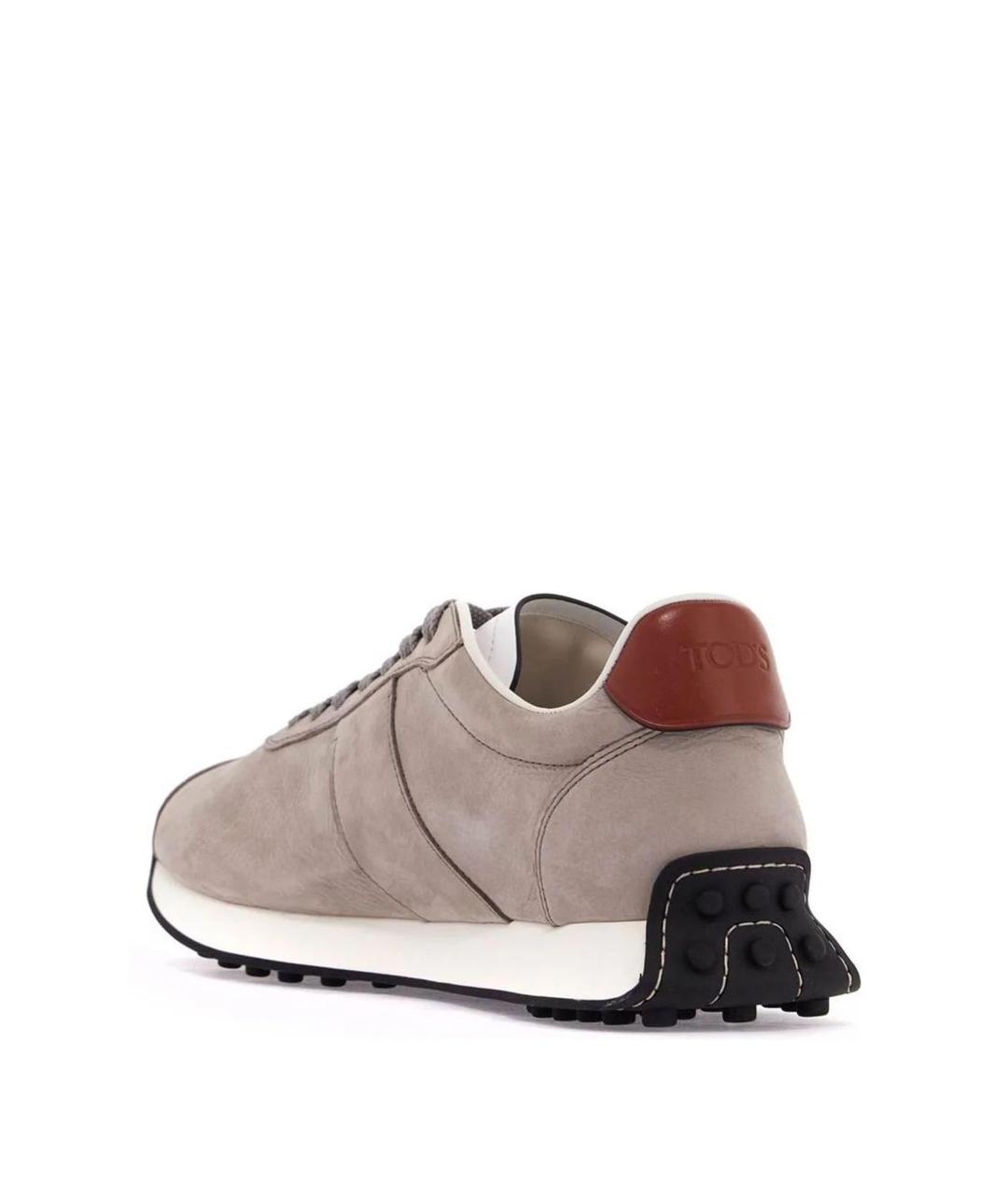 TOD'S Бежевые кожаные низкие кроссовки / кеды, фото 2