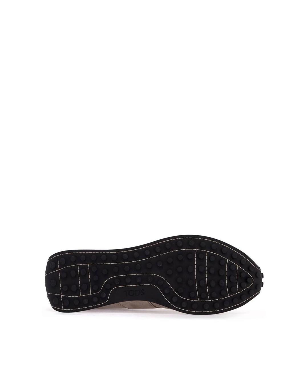 TOD'S Бежевые кожаные низкие кроссовки / кеды, фото 4