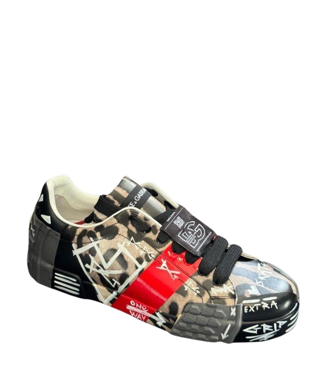 DOLCE&GABBANA Мульти кожаные низкие кроссовки / кеды, фото 1
