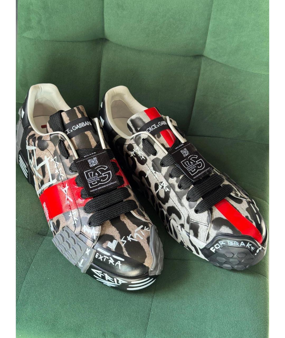 DOLCE&GABBANA Мульти кожаные низкие кроссовки / кеды, фото 2