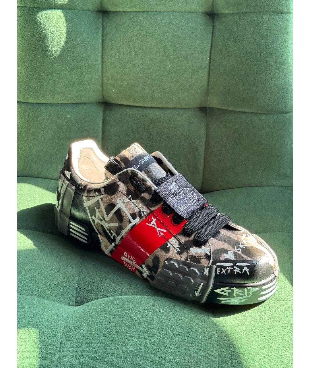 DOLCE&GABBANA Мульти кожаные низкие кроссовки / кеды, фото 3