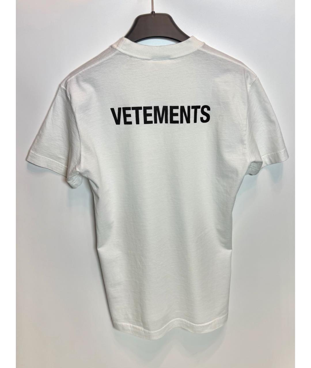 VETEMENTS Белая хлопковая футболка, фото 4