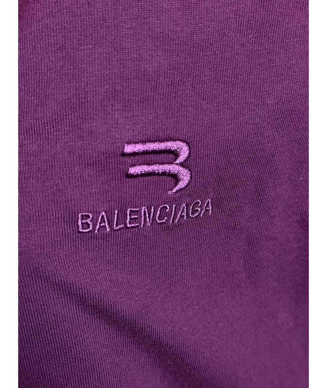 BALENCIAGA Фиолетовая хлопковая футболка, фото 6